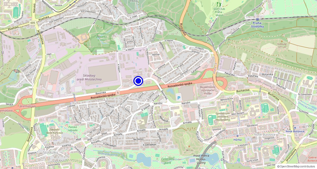 Mapa — Bavorská 1138/6, Praha 13 (Stodůlky)